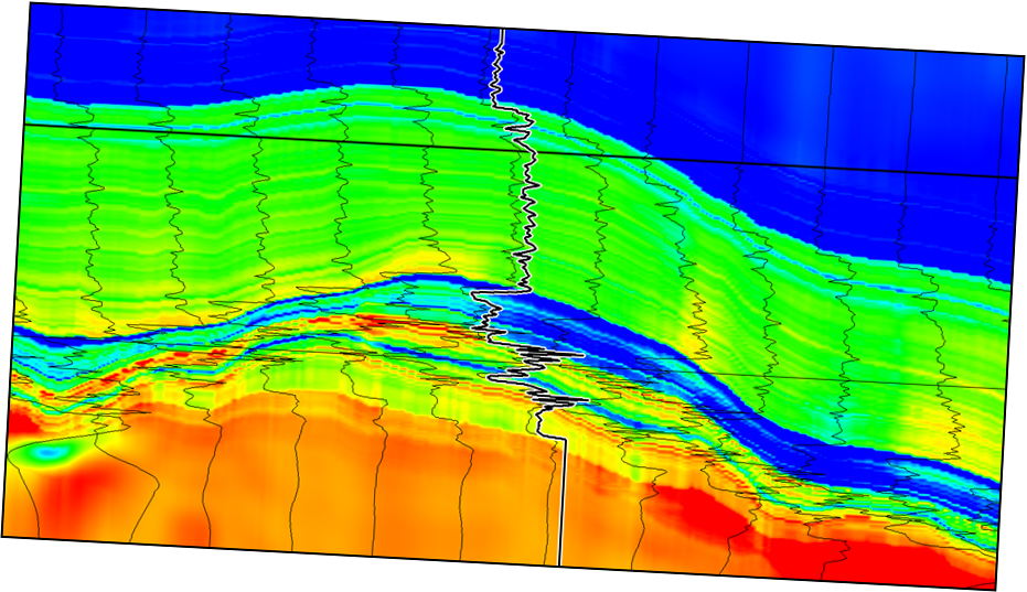 Interpolated sonic log